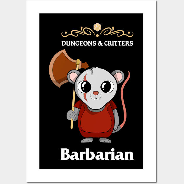 Critters Barbarian Fantasy Tabletop RPG Roleplaying D20 Gamer Wall Art by TheBeardComic